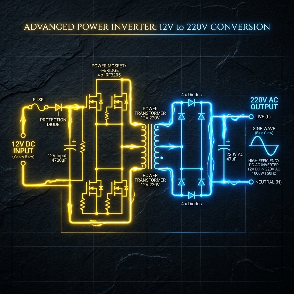 12V~220V AC 회로 다이어그램을 만드는 방법(단계별)